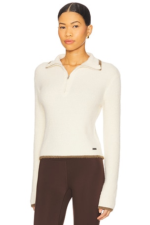 P.E Nation Ignite Zip Neck Knit Sweater in Cream. Size XS. Also