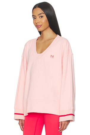 P.E Nation Courtside V Neck Sweater in Pink. Size XS. Also