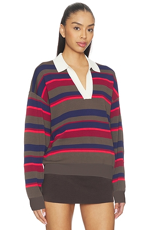 P.e N/Ation jersey de punto con cuello retreat stripe en color rojo