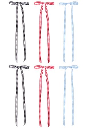 Gingham Hair Bows 3 Packs petit moments