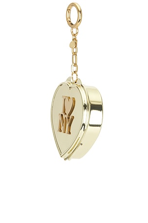 petit moments I Love Ny Pill Case Keychain in Metallic Gold