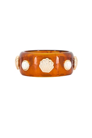 petit moments Detailed Resin Cuff in Cognac