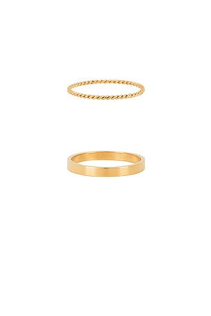petit moments Stacker Thin Rings in Metallic Gold. Size 8. Also