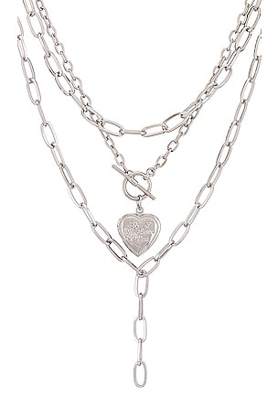 petit moments Harp Necklace in Metallic Silver