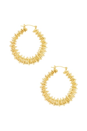 petit moments Wire Hoop Earrings in Metallic Gold