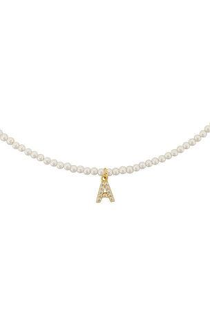 petit moments COLLIER INITIAL PEARL in Metallic Gold