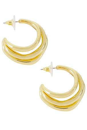 petit moments Sonoma Hoop Earrings in Metallic Gold
