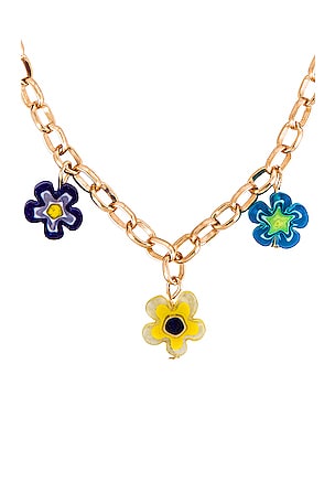 petit moments Daisy Chain Necklace in Metallic Gold