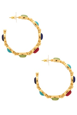 petit moments Large Bari Hoops in Metallic Gold