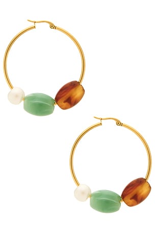 petit moments Drift Hoop Earrings in Metallic Gold