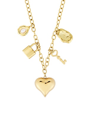 petit moments Vera Charm Necklace in Metallic Gold