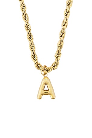 petit moments Bubble Initial Rope Necklace in Metallic Gold