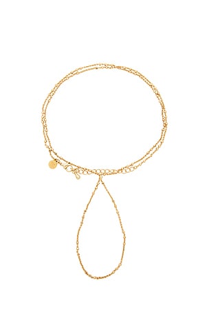 petit moments Dainty Hand Chain in Metallic Gold