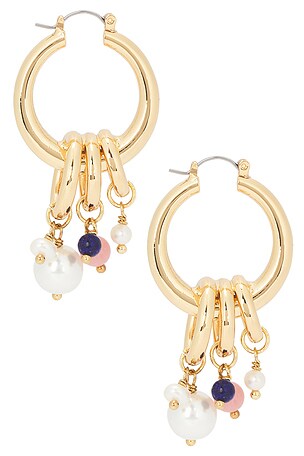 petit moments Voyage Hoop Earrings in Metallic Gold