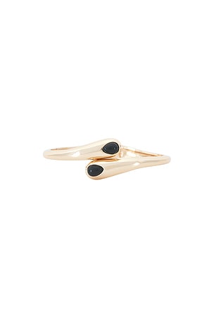 petit moments Thin Stone Livorno Cuff in Black,Metallic Gold