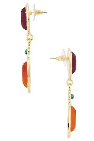 petit moments Mosaic Earrings in Red,Orange