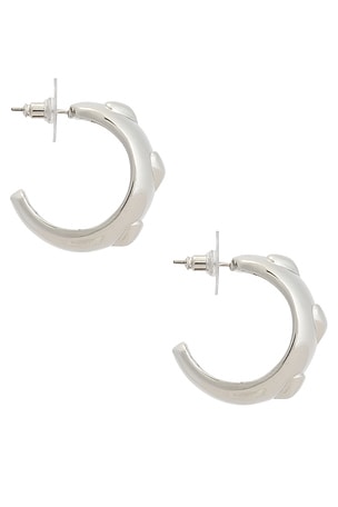 petit moments Lore Hoop Earrings in Metallic Silver