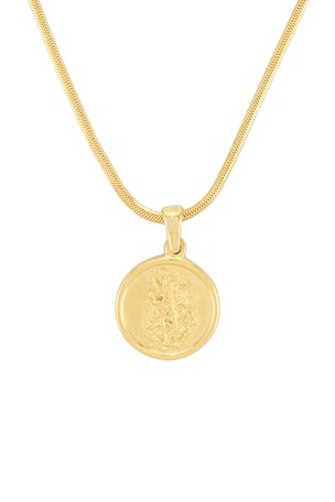 petit moments Dubloon Necklace in Metallic Gold