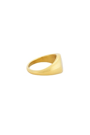 petit moments Initial Love Letter Ring in Metallic Gold. Size A. Also