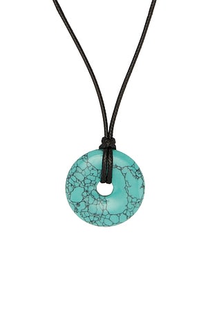 petit moments Stone Disc Corded Necklace in Teal
