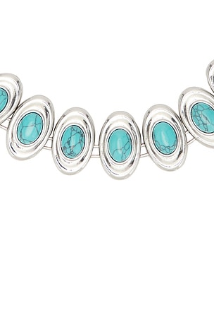 petit moments Burke Necklace in Metallic Silver,Teal