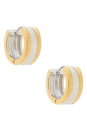Mixed Metal Huggie Earrings petit moments
