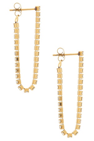 petit moments Tennis Drop Earrings in Metallic Gold