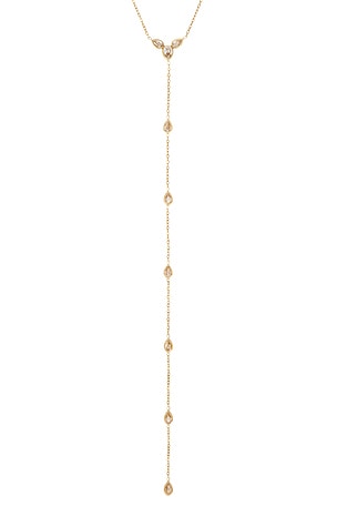 petit moments Stone Drop Lariat in Metallic Gold