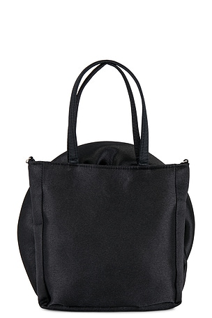 petit moments Rosette Satin Bag in Black