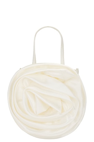 petit moments Rosette Satin Bag in Ivory