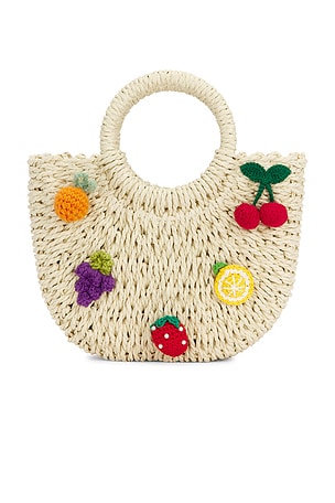 petit moments x REVOLVE Fruit Straw Bag in Neutral