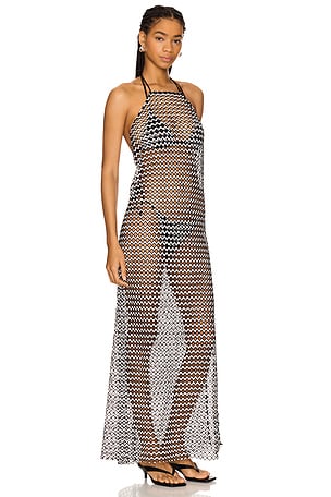 PEIXOTO Harley Halter Maxi Dress in Black. Size XL. Also