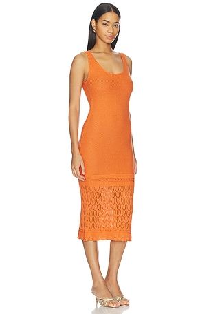 PEIXOTO Liv Knit Midi Dress in Orange