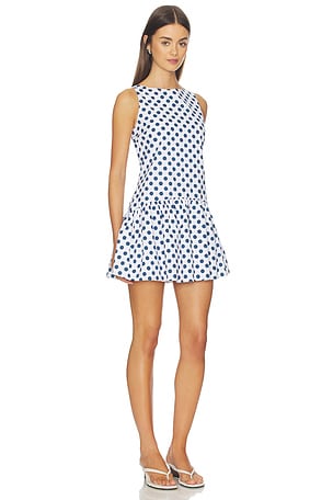 PEIXOTO Addison Mini Dress in White,Navy