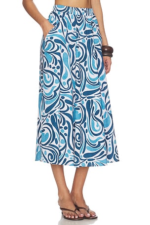 PEIXOTO Paula Midi Skirt in Blue