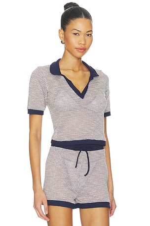 PEIXOTO Mila Cropped Top in Navy