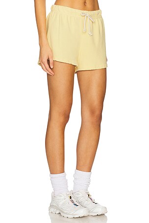 perfectwhitetee French Terry Sweat Shorts in Lemon