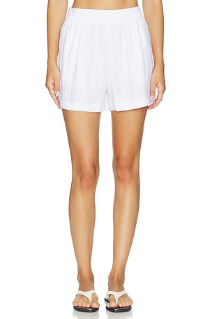 perfectwhitetee Malin Linen Shorts in White. Size L. Also