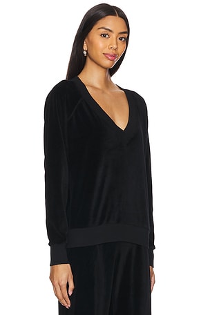 perfectwhitetee Ember V-Neck Sweater in Black