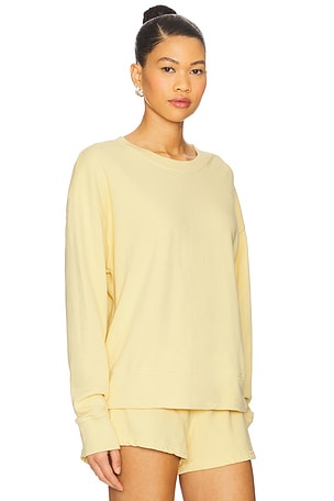 perfectwhitetee French Terry Pullover Sweatshirt in Yellow