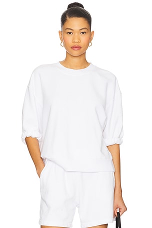 French Terry 3/4 Puff Sleeve Sweatshirt perfectwhitetee