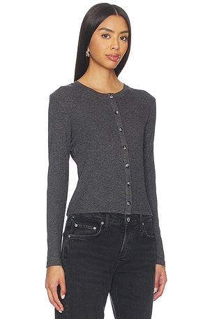 perfectwhitetee Maureen Cardigan in Charcoal