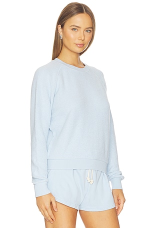 perfectwhitetee Fleece Crew Neck Sweatshirt in Baby Blue