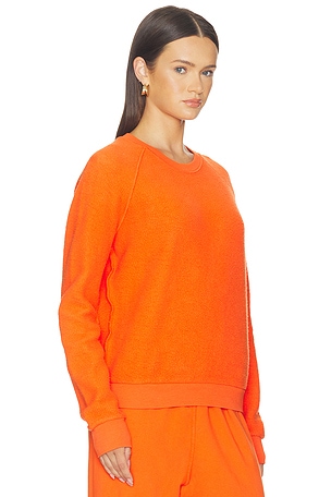 perfectwhitetee Ziggy Fleece Inside Out Shrunken Sweater in Orange