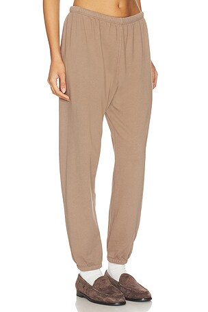 perfectwhitetee French Terry Easy Sweatpant in Brown