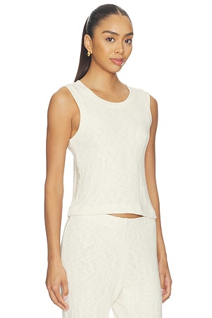 perfectwhitetee Kala Crop Tank in Ivory. Size S. Also