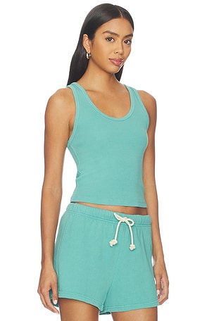 perfectwhitetee Blondie Rib Bra Friendly Tank in Teal