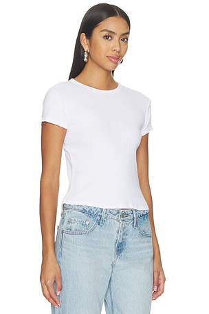 PerfectBlancotee camiseta de cuello Rojoondo acaN/Alado de algodón reciclado maci en color blanco