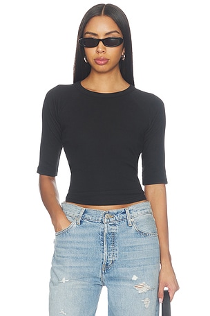 Amelia Short Sleeve Luxe Rib Tee perfectwhitetee