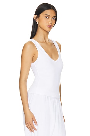 perfectwhitetee Maria V Neck Blondie Tank Top in White